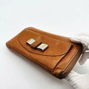 Chloe wallet leather Beige Georgia Auth